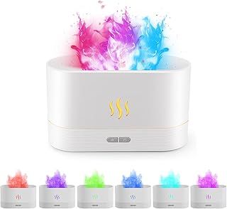 Essential Oil Diffuser,Imitation Flame Aromatherapy Diffuser, Aromatherapy Cool Mist Diffusers With Flame Effect,180ml Air Aroma Diffuser, Aroma Diffusers for Bedroom, Office, Spa, Yoga (White)