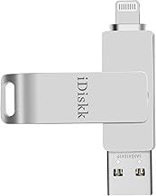 iDiskk 128G Lightning USB Flash Drive for iPhone, MFi Certified iPhone USB Flash Drive External Storage for iPhone Compatible with iPad Mac and PC