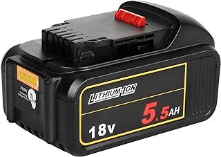 18V 5.5Ah DCB184 Lithium-Ion Replacement Battery for Dewalt 18V XR Power Tools compatible with DCB180 DCB182 DCB183 DCB200 DCB201