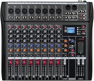 CK-80 Professional Audio Mixing Console(8-Channel) for Recording DJ Stage Karaoke Music Application w/USB Drive BT