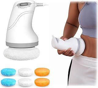 Cellulite Massager, Cellulite Remover with 6 Washable Pads, Handheld Anti Cellulite Massager, Body Sculpting, Relieve Fatigue for Neck, Shoulder, Waist, Abdomen, Buttocks, Legs