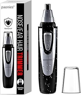 Ear and Nose Hair Trimmer Clipper, 2025 Professional Painless Eyebrow & Facial Hair Trimmer for Men Women, Battery-Operated Trimmer with IPX7 Waterproof, Dual Edge Blades for Easy Cleansing