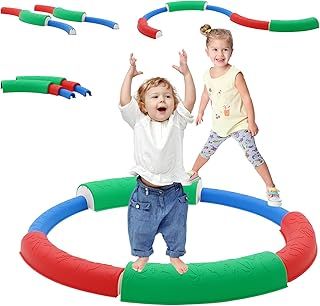 Balance Board Kids Sensory,Stepping Stones,Balance Training Toys Set for Autism with Non-slip Textured Surface,Stimulation Stackable Outdoor Indoor Obstacle Course for Toddler,Gifts for Girls Boys