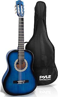 Pyle 3/4 Acoustic Guitar, Classical Guitars, Junior Guitar-Size 91cm/36" Beginner Guitar Kit, for Kids & Adults w/Short Fingers, Accessories, Gig Bag, Strap, Right-Handed, Blue