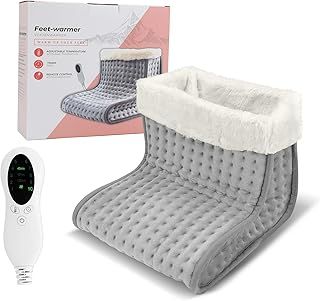 Electric Heated Foot Warmer, Heated Slippers Fast Heating Pad Ultra Soft Fleece with 10 Settings with Auto Shut Off in 120min, for Men and Women