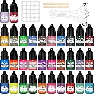 HOMY ARTY Candle Dye - 32 Colours Liquid Candle Dyes for Wax, Vivid Oil-Based Wax Dyes for Candle Making, Highly Concentrated Natural Candle Wax Dye, Each 5ML