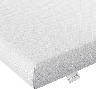 Vesgantti 4 Inch Memory Foam Mattress Topper Small Double, Gel & Bamboo Charcoal Infused Bed Topper for Cooling Sleep & Pressure Relieving, with Washable Cover-120 x 190 x 10CM