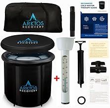 Artkos Ice Bath - Ice Bath Thermometer - Cold Water Therapy Tub with a Fantastic Capacity of 370L -Cold Plunge Tub with Three Ice Pack Insertion Pockets for Consistent Cooling - Ice Bath Outdoor