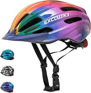 Kids Bike Helmet Exclusky Boys Girls Bike Helmet Adjustable Kids Cycle Helmet 50-57cm, Multi-Sport Kids Helmet Age 5-7-9-10-12, Bicycle Helmet Kids with Visor