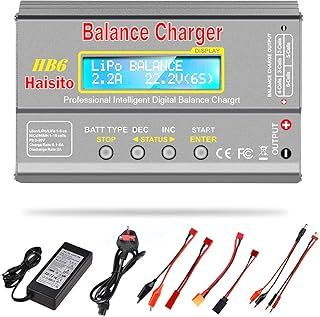 Haisito Lipo Charger, 80W 6A Balance Charger for LiPo Li-ion LiFe NiCd NiMh Pb, Multi-functional Intelligent Charger, RC Hobby Battery Balance Charger LED W/AC Power Adapter