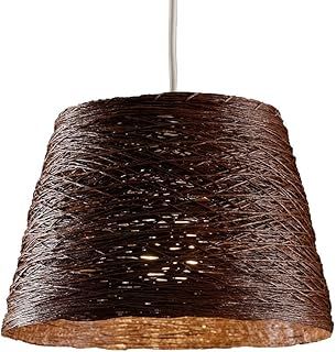 MiniSun | Modern Brown Wicker Style Tapered Ceiling Light Shade | Pendant Lights, Home Décor & Improvement Essential