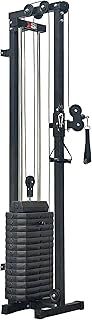 Cable Pulley Crossover Machine - Home Gym Adjustable Dual Pulley wall mounted sytem with weight plate stack , Functional Trainer