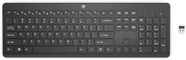 HP 230 Wireless Keyboard, quiet and comfortable keystrokes, Number Pad, QWERTY UK Layout, compatible with Windows PC, Chromebook, Laptop, Mac, Up to 16 Months Battery, USB dongle included