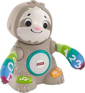 Fisher-Price Linkimals Baby Learning Toy with Lights Music and Motion, Smooth Moves Sloth, UK English Version, GHR18