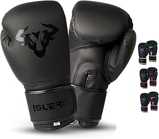 Islero Fitness Matte Black Kids Boxing Gloves 4oz 6oz Punch Bag Pink Girl Junior MMA Muay Thai Boy Martial Arts Kick Boxing Sparring Training Fighting