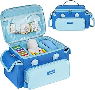 Carrying Case Fit for Little Tikes Story Dream Book Machine Starter Set, Cute Storage Bag Compatible with Toniebox, Storypod Audio Player and Accessories, Blue (Bag Only)