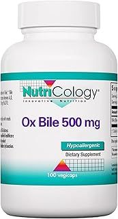 Ox Bile, 500mg per Serving, High Strength, 100 Capsules, Laboratory Tested, Gluten Free, SOYA Free, Non-GMO, high Dosage ox Gall Supplement