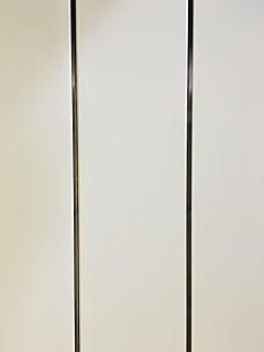 Gloss White Chrome Strip 8mm Wall Panels Bathroom Ceiling Cladding PVC Shower Wet Wall Panels (8 Pack)
