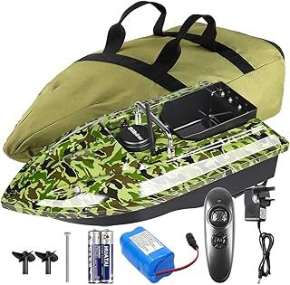 Fishing Bait Boat,Smart RC Bait Boats Speedboat,500m Remote Control Distance,1.5kg Loading Hopper,Double Motor,Fishfinder with Sonar Sensor,Portable Handbag
