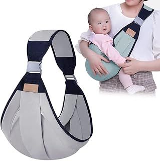 Baby Carrier, Baby Sling Carrier, Baby Bjorn Carrier, Lightweight Breathable Baby Wrap Carrier, Portable One Shoulder Toddler Carrier, Baby Strap for Carrying, Newborn Carrier for 0-36 Months (Grey)