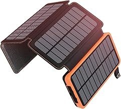 A ADDTOP Solar Charger Power Bank - 25000mAh Fast Charging Portable Charger with 4 Solar Panels Solar Cell Phone Charger External Battery Pack for Phone Tablet Orange