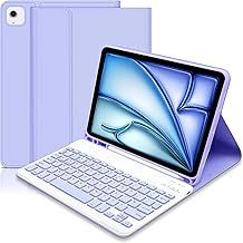 for iPad Air 13 inch Keyboard Case 2024/2025, Case with Keyboard for iPad Air 13 inch 2024 Tablet, Slim Smart Cover with Detachable Keyboard and Pencil Holder for for ipad air 13" (Purple)