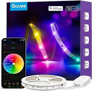 Govee RGBIC LED Strip Light 5m, Compatiable with Alexa and Google Assistant, WiFi Smart Strip Lights Color Changing Music Sync for Bedroom Party Decor