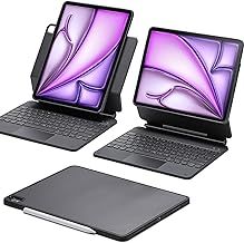 ESR iPad Air 13 Inch Case Keyboard (M3/M2, 2025/2024), Easy-Set Magnetic Stand, Portrait/Landscape Mode, Removable Case with Multi-Touch Trackpad, Rebound 360 Series, Black