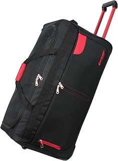 Rocklands® Lightweight Luggage Rolling Holdall Suitcase Wheeled Duffle Bag Cargo Travel Bag RL501 (Red/Black, Large - 32" (H84 x L42 x W40 cm))
