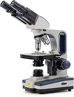 Swift Binocular Microscope for Adults,40X-2500X,Wide-field 10X and 25X Eyepieces, LED Illumination, Abbe Condenser, Double-Layer Mechanical Stage,SW350B