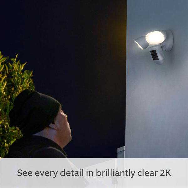 Ring Floodlight Cam Wired Pro | Outdoor Security Camera 2K Video with Ring Vision, 3D Motion Detection, Bird's Eye View, Siren, alternative to CCTV system | 30-day free trial of Ring Subscription