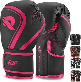 R2F Boxing Gloves, Pro Training Sparring, Vegan Leather, Muay Thai MMA Kickboxing, Men Women Adult, Heavy Punching Bag Mitts Focus Pads Workout, Multi-Layered, 10oz, 12oz, 14oz, 16oz