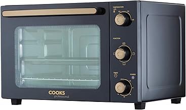 Cooks Professional Mini Portable Oven | Electric Countertop Cooker | 34L Capacity | Adjustable Temperature Control & Timer | 1500W | Includes Roasting Dish & Wire Rack | Black and Copper
