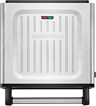 George Foreman Medium Smokeless Electric Steel Grill [Non stick, Healthy, Griddle, Toastie, Hot plate, Panini, BBQ, Energy saving, Dishwasher Safe Plates & Drip tray, Ready to cook light] 1500W 28000