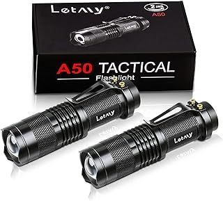 Pack of 2 Small LED Torches, 300 Lumens Super Bright Mini Torch Battery Powered with 3 Modes and Adjustable Focus for Camping, Hiking, Gift