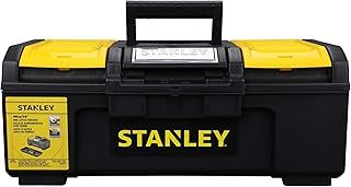 STANLEY DIY Toolbox Storage with 1 Touch Latch, 2 Lid Organisers for Small Parts, 16 Inch, 1-79-216