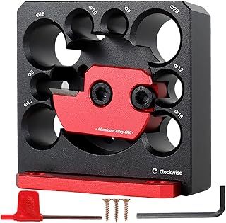 JTWEB 6Pcs Dowel Maker Jig Kit, Metric 8mm to 20mm Adjustable Dowel Maker with Carbide Blade Electric Drill Milling Dowel Round Rod Auxiliary Tool for Wooden Rods Sticks Woodworking