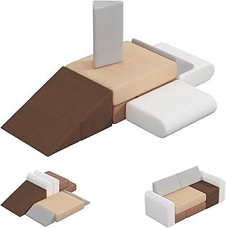BanaSuper Kids Soft Play Set, Soft Play Shapes for Motor Skill Development, Soft Play Equipment for Toddlers, Kids Play Sofa Bed, Toddler Foam Sofa Couch, Baby Climb & Crawl Foam Blocks