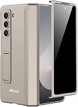 Miimall for Samsung Galaxy Z Fold 6 Case with Hinge Protection, Samsung Z Fold 6 Privacy Screen Protector Case with Stand, Z Fold 6 Magnetic Case PC Anti-Spy Hinge Cover for Z Fold 6-Titanium Grey