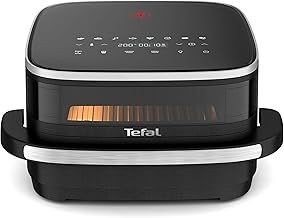 Tefal Easy Fry Pizza, XL Surface, Large Air Fryer, Spacious Basket, Up To 1 Kg of Fries, Compact Design, Extra-Crisp Technology, Viewing Window, Black, FW4018G0