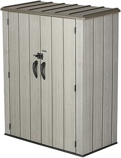 Lifetime 60209 Vertical Storage Shed (53 Cubic feet), Roof Brown, 74 x 142 x 174 cm