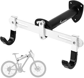 Sportneer Bicycle Wall Mount, Inner Storage Rack for Road Bike, Mountain Bike, BMX, Angle Width Length Adjustable