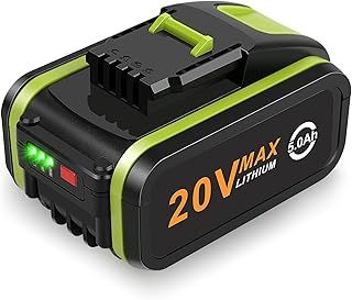 20V 5.0Ah Battery for Worx, Li-ion Replacement Battery for Worx 20V WA3551, WA3551.1 WA3553 WA3553.2 WA3641 WG629E WG546E WU268 WX166.4 Compatible with Worx 20V Cordless Power Tools