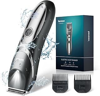 Manscape Body Hair Trimmer Men, IPX7 Waterproof Pubic Ball Trimmer with Light & Ceramic Blade, Safe Mens Body Shaver for Groin Pube Intimate, 120 Minutes Working Times Ball Groomer Kit