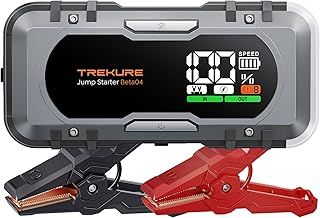 Jump Starter Power Pack 6000A, 12V Car Battery Booster Jump Starter(All Gas/12L Diesel), Car Jump Starter Power Bank with 65W Quick Charge, Car Jump Starter with Jump leads, Emergency Light
