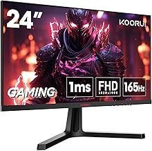 KOORUI 24-inch VA Straight Screen Gaming Monitor, 165Hz Refresh Rate, FHD 1080p Resolution, Fixed Stand, Immersive Gaming Experience