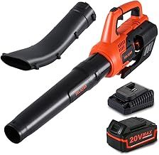 4.0Ah Cordless Leaf Blower, 130 MPH Battery Powered Leaf Blower, 2 Speed Mode Handheld Leaf Blower for Patio Cleaning, Lawn Care, Blowing Leaves & Dust