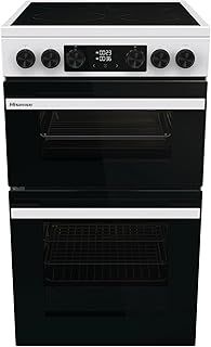Hisense HDCEC5C10W Freestanding Ceramic Electric Cooker with Double Oven 69/43 Litres - White, A Rated Double Oven [Energy Class A]