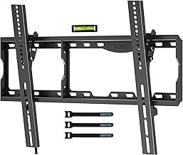 BONTEC TV Wall Bracket for Most 17-86 inch LED LCD OLED Plasma Flat Curved TVs, Tilt bracket 65 inch+ Holds up to 75kg, Max VESA 600 x400mm, Spirit Level and Cable Ties Included