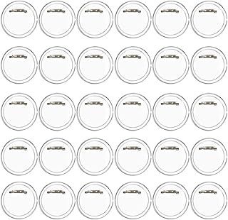 50Pcs Badge Making Kit for Kids, 3.8cm Clear Button Craft Badges Make Your Own Badges Button Badge Acrylic Button Pin Badges for DIY Craft Activities Decoration and Kids Party Bag Fillers
